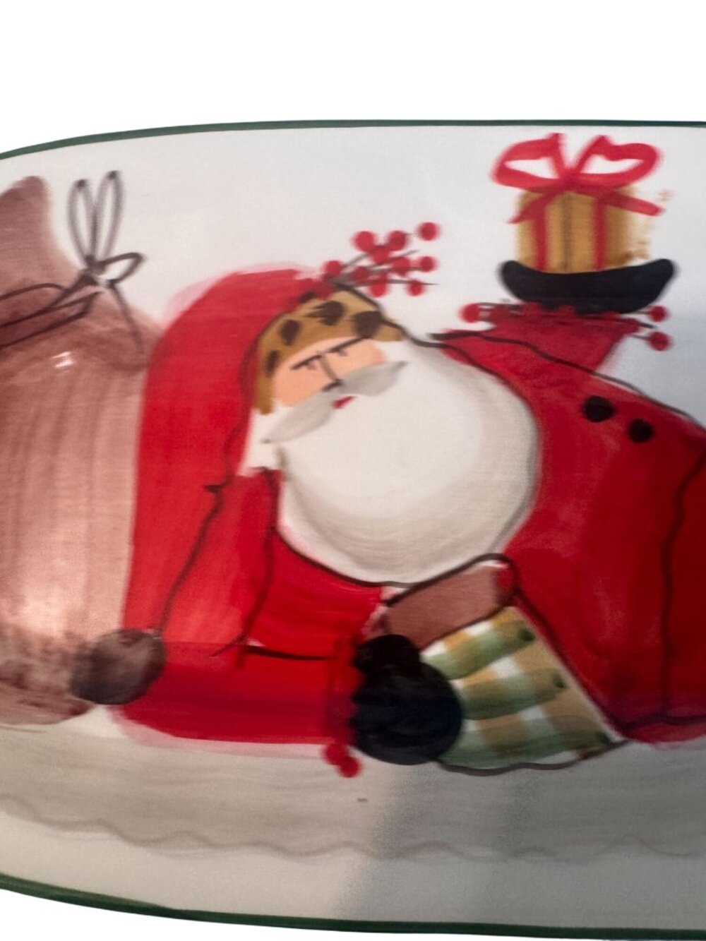 VIETRI Old St. Nick Small Oval Platter Santa 16 3/4" Italy Hand Painted - Picture 6 of 7